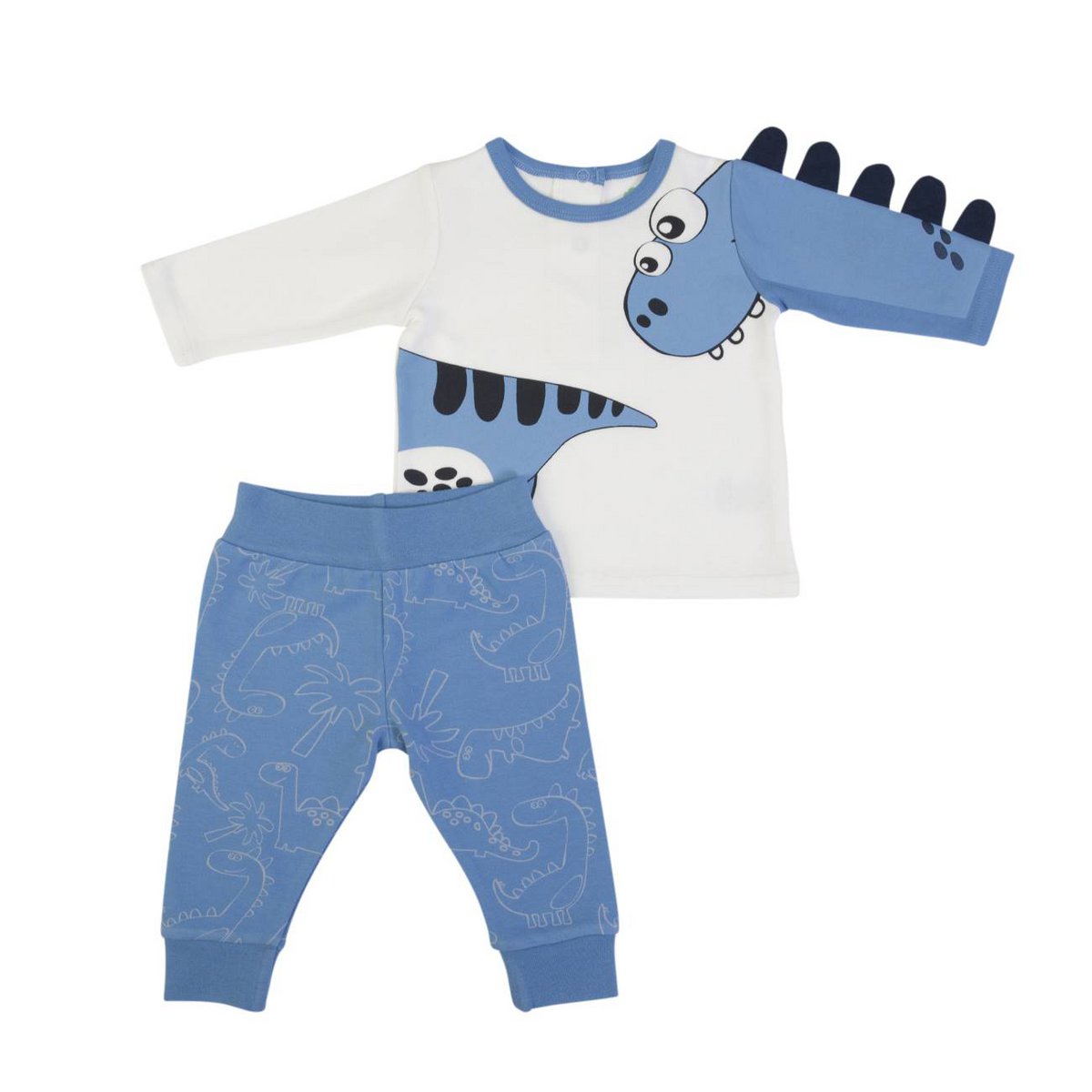 wortel is er Voorloper FS baby pyjama blauw/wit dino. - ILKYMA